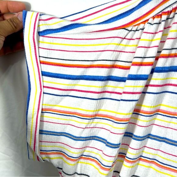 Lane Bryant Relaxed Cap Sleeve Notch Neck Textured Top 0133 - Picture 6 of 9